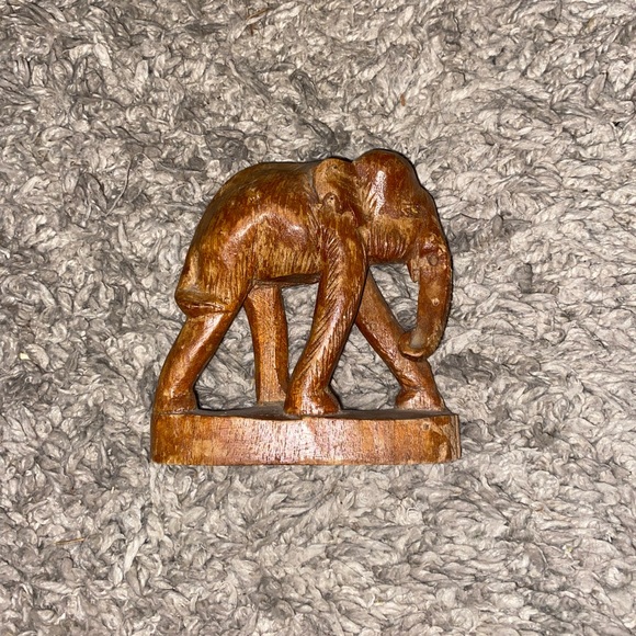 Other - vintage handmade wooden elephant statue